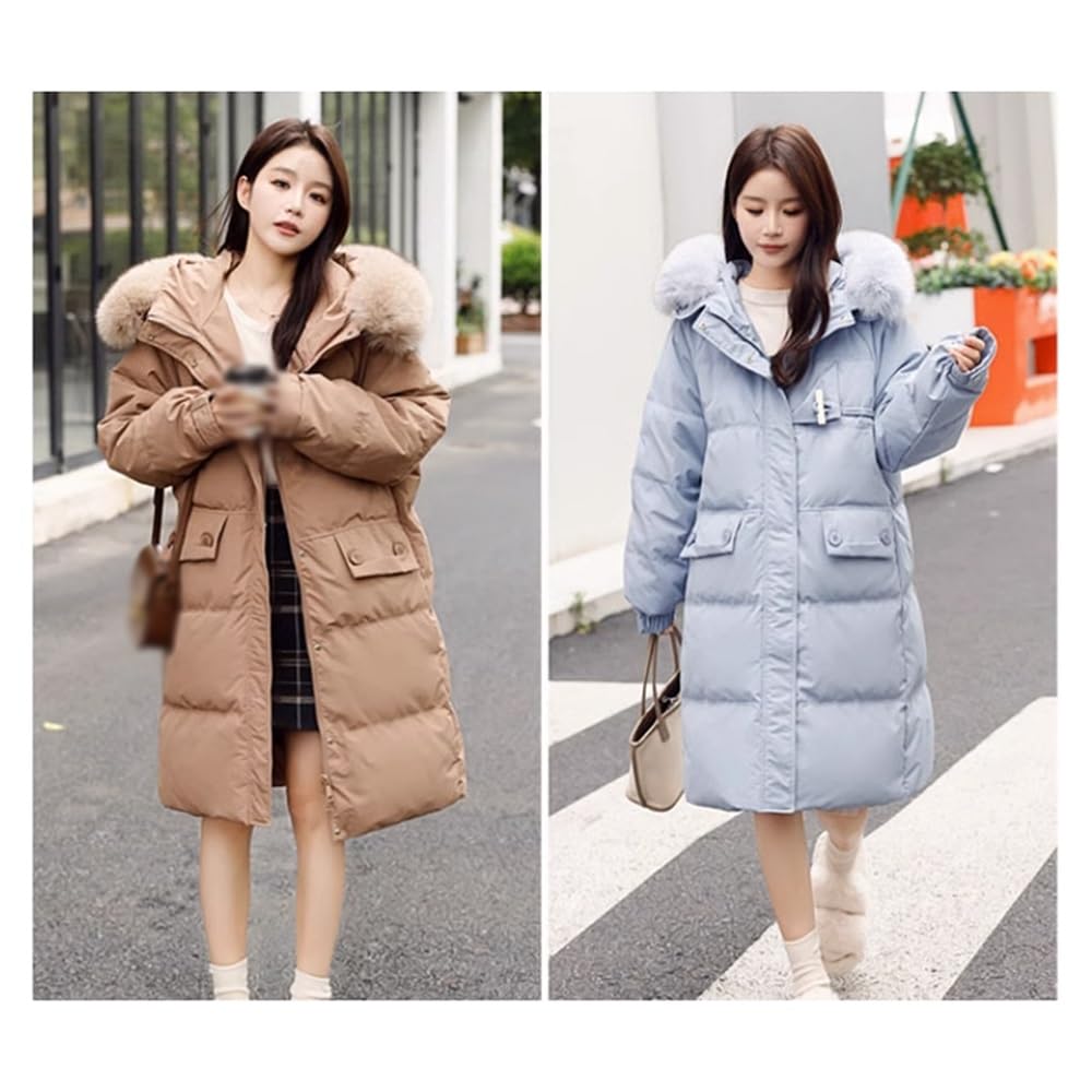 Winter Long Puffer Coats Zipper Outwear Quilted Baggy Warm Down